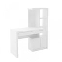 Ver imagem 3 de Escrivaninha Mesa Escritório com Estante Me4143 1 Gaveta 2 Portas 122,5cm Branca