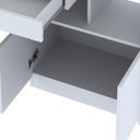 Ver mais imagens de Escrivaninha Mesa Escritório com Estante ME4143 1 Gaveta 2 Portas 122,5cm Branca