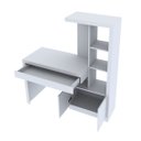 Ver imagem 5 de Escrivaninha Mesa Escritório com Estante Me4143 1 Gaveta 2 Portas 122,5cm Branca