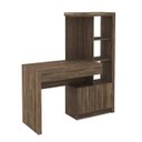 Ver imagem 3 de Escrivaninha Mesa Escritório com Estante Me4143 1 Gaveta 2 Portas 122,5cm Nogal