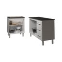 Ver imagem 5 de Balcão para Cooktop 4 Bocas Fran Branco e Armário Bruna 118 Cm Cozinha Gabinete Branco com Tampo Tam