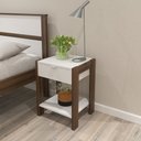 Ver imagem 1 de Mesa de Cabeceira 1 Gaveta Branco