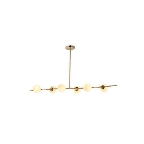 Pendente Louise com Vidro Leitoso H6xg9 6 Lâmpadas