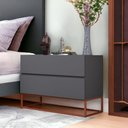 Ver imagem 1 de Kit 2 Mesas de Cabeceira Eros 60cm com Base Cobre:cinza