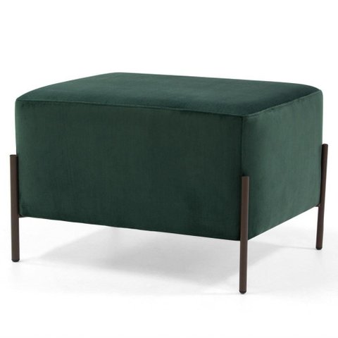 Puff Decorativo 60cm Base Aço Status Verde Musgo