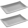 Kit 2 Travessas Melamina Prato Sushi Lyor Tóquio Granilite 17,5x11x2,5cm Retangular - 1