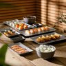 Kit 2 Travessas Melamina Prato Sushi Lyor Tóquio Granilite 17,5x11x2,5cm Retangular - 5