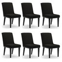 Ver imagem 1 de Cadeira Sala de Jantar Base Madeira Preto Kit 6 Sofia Suede D03 - D'Rossi Cor Preto