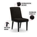 Ver imagem 5 de Cadeira Sala de Jantar Base Madeira Preto Kit 6 Sofia Suede D03 - D'Rossi Cor Preto