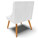 Ver imagem 7 de Kit 3 Cadeiras Decorativas Sala de Jantar Pés Palito de Madeira Pu Branco Brilho/natural