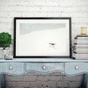 Ver imagem 1 de Quadro Minimalista Passarinho Praia - 60x48cm:madeira Branca