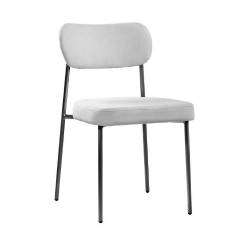 Cadeira Lilly Estrutura Madeira Courino Cinza Sallar Home 47cm