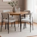 Ver imagem 2 de Cadeira Lilly Estrutura Madeira Courino Cinza Sallar Home 47cm