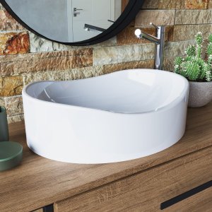 Cuba para Banheiro Sobrepor Marmore Sintético Berlin Branca