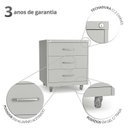 Ver imagem 5 de Gaveteiro de Aço 3 Gavetas com Rodízios com Chave Preto para Escritório Cinza