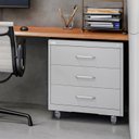 Ver imagem 1 de Gaveteiro de Aço  3 Gavetas com Rodízios com Chave