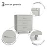 Gaveteiro de Aço  3 Gavetas com Rodízios com Chave - 5