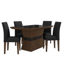 Ver imagem 2 de Mesa com 4 Cadeiras 1,36 Versalhes Imb/preto/preto - Móveis Arapongas Imbuia/preto/preto 06