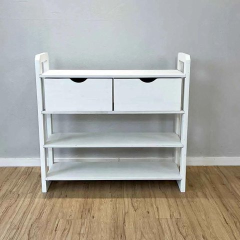 Aparador Linea Ample Moderno 2 Gavetas Madeira Maciça 100cm Branco Artfactory Design