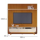 Ver imagem 3 de Kit Luna Painel Piso-Teto Ripado com Bancada 3 Gavetas Telescópicas - Pallazio Cor:Cinamomo e Off