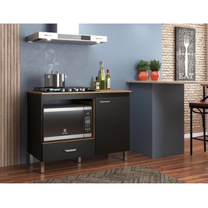 Balcão para cooktop 1 porta - Roma preto