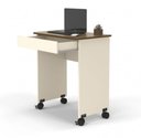 Ver imagem 4 de Mesa Escrivaninha Compacto Not 0,70 para Quarto e Office com Gaveta Off White/freijó
