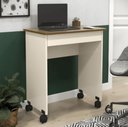 Ver imagem 1 de Mesa Escrivaninha Compacto Not 0,70 para Quarto e Office com Gaveta Off White/freijó