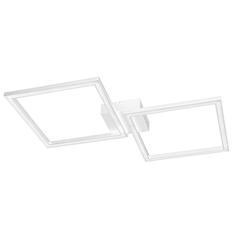 Plafon de Sobrepor Led Perfil Led Duplo 48w Design Moderno Quarto Sala Escritorio Bivolt:branco - Lu