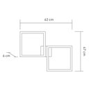 Ver imagem 3 de Plafon de Sobrepor Led Perfil Led Duplo 48w Design Moderno Quarto Sala Escritorio Bivolt:branco - Lu