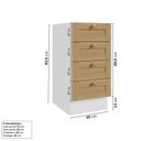 Ver imagem 3 de Balcão Planejado 4 Gavetas 40cm sem Tampo Arizona CabeCasa MadeiraOriginals Marrom/Figueira/Branco