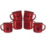 Jogo Caneca Esmaltada Ágata Vermelho Decor Natal 150ml 6 Unidades - Magizi - 2