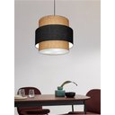 Ver imagem 3 de Lustre para Sala de Jantar Vivare Md-4392 Cúpula em Tecido 40cm Lustres Vivare Palha-preto-palha Biv