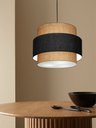 Ver imagem 5 de Lustre para Sala de Jantar Vivare Md-4392 Cúpula em Tecido 40cm Lustres Vivare Palha-preto-palha Biv