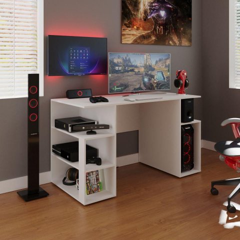 Mesa Game para Computador Somalia Branco Brienza Movelaria