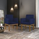 Ver imagem 2 de Kit 7 Poltronas Decorativa Reforçada Oferta - Balaqui Decor Cor:Azul Marinho