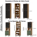 Ver imagem 7 de Cozinha Modulada Completa MDF 6 Peças Lombardia com Portas de Vidro - cor Freijó Jade