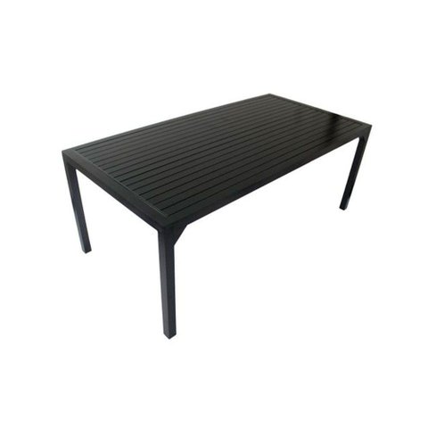 Mesa Retangular Haiti com Tampo Ripado Trama Original Preto