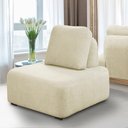 Ver imagem 3 de Conjunto Sala de Estar 1 Sofá Retrátil Modulado 282cm e 2 Poltronas Santiago Bouclê Off White G89 -