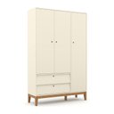 Ver imagem 2 de Jogo de Quarto Infantil Unique Guarda Roupa 3 Portas e Cômoda com Porta Off White/eco Wood - Matic M