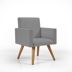 Poltrona Decorativa - Cadeira Escritório Linho Black Friday Cor:linho Grafite