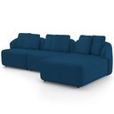Ver imagem 6 de Sofá 3 Lugares com Chaise Direito Sala Living 248cm Arlo F04 Veludo Azul Marinho Tc-12012 - Lyam Dec