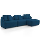 Ver imagem 1 de Sofá 3 Lugares com Chaise Direito Sala Living 248cm Arlo F04 Veludo Azul Marinho Tc-12012 - Lyam Dec