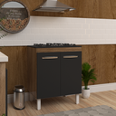 Ver imagem 3 de Balcão Armário de Cozinha para Fogão Cooktop 5 Bocas Fran Mobília Decor Savana Preto