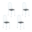 Ver imagem 1 de Kit 4 Cadeiras Tubular 96x36x41 cm Iris B Branco/Preto