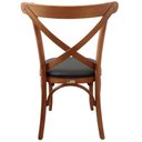 Ver imagem 5 de Cadeira Bruna X Selva Estofada Facto Preto Madeira Maciça Gourmet Sala Jantar Cafeteria Castanho