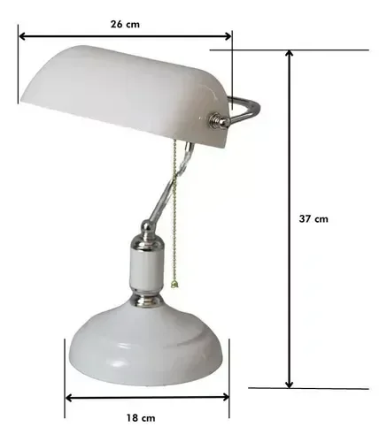 Abajur Inglesa Banker Banqueiro Prata Branca Bivolt - 2