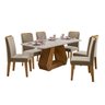 Conjunto Mesa de Jantar com 6 Cadeiras Agata Cimol 180x90cm Natura Off White Nude - 1