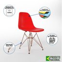 Ver imagem 4 de Mesa Industrial Base Ferro Cobre Tampo 137X90 Canela 4 Cadeiras Ferro Cobre Assento Vermelho Marrom