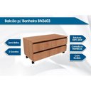 Ver imagem 3 de Bancada de Banheiro BN3603 2 Gavetas c/ Rodízio Cor Amêndoa - Tecno Mobili