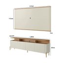Ver imagem 4 de Rack com Painel para TV Bend 180cm MDF Portas Brise Louro e Luna com Dourado Casa Lar Shop